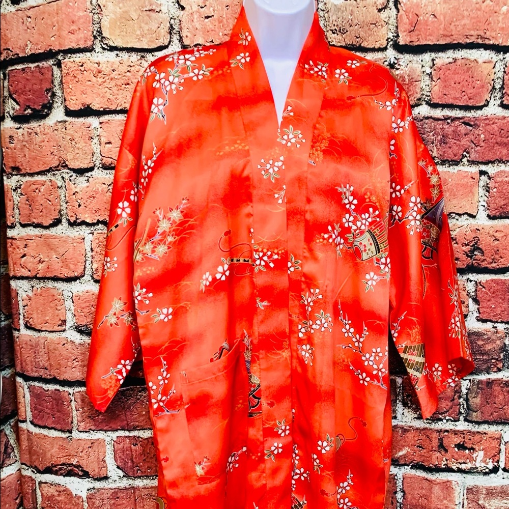 Vintage Juguemm Japanese Japan Red Kimono Robe